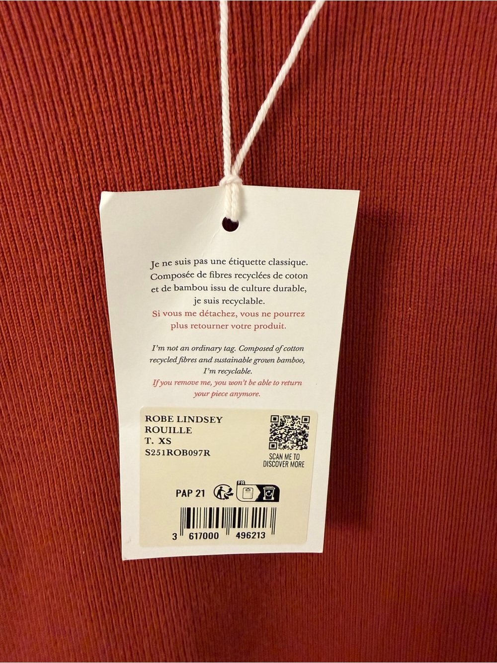 NWT - Sézane Lindsey Midi Dress in Rust - Picture 9 of 9
